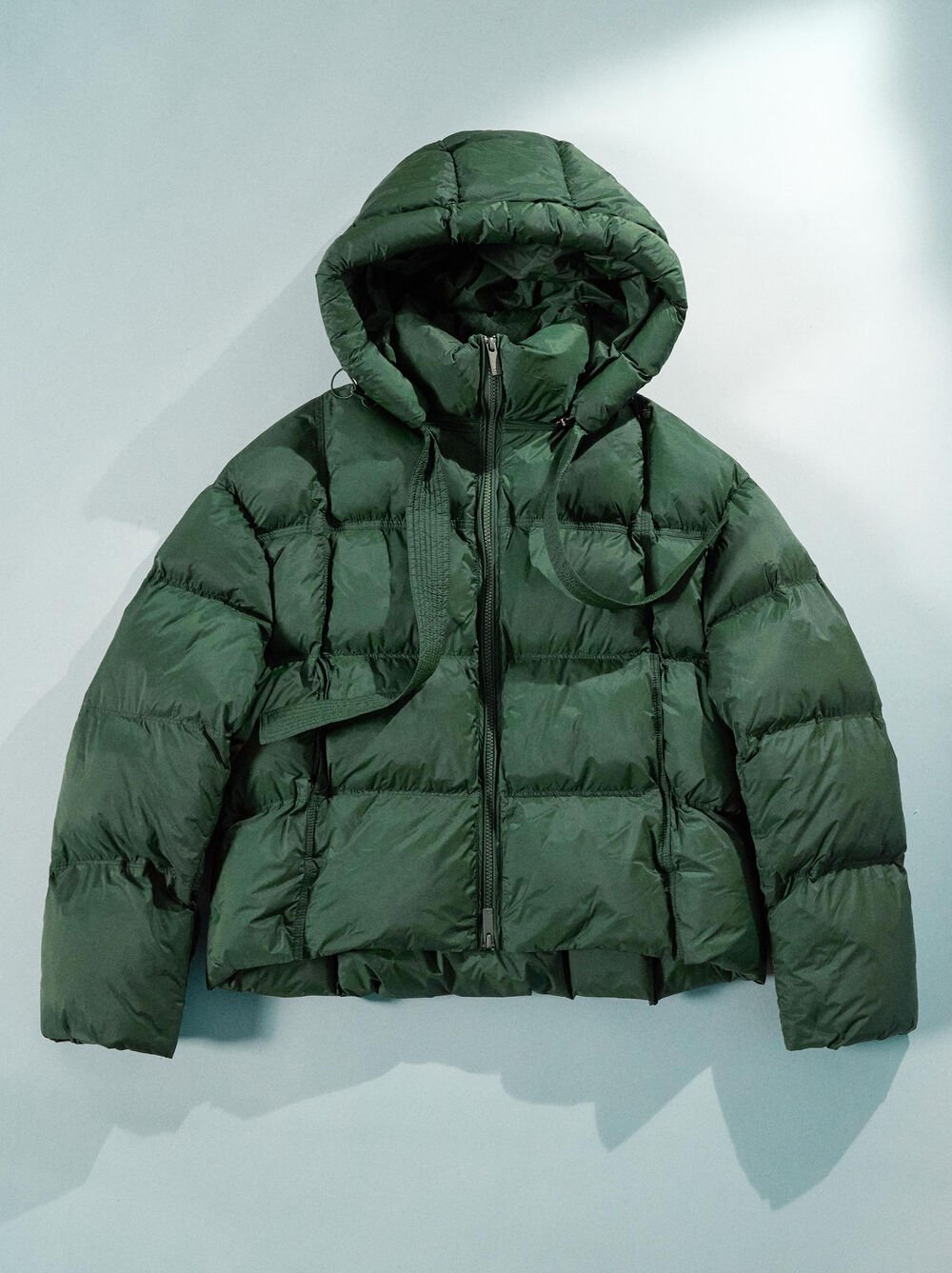 Quilted coat with removable hood
